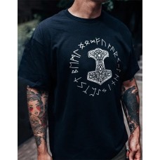 Viking Hammer Printed Graphic T-shirt