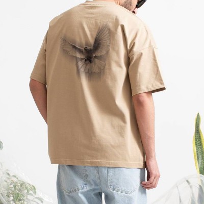 Men's Vintage Pigeon Print Casual T-Shirt