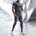 Men's Sports Short-sleeved Fitness Training T-shirt Running Top Casual Slim Round Neck Solid Color Cotton Bottoming Shir