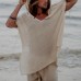 Men's Linen Simple Holiday Solid Hooded T-Shirt