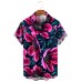 Men's Casual Lapel Floral Print Short Sleeve Shirt 40919121M