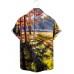 Men's Casual Oil Painting Print Short Sleeve Shirt 48122944M