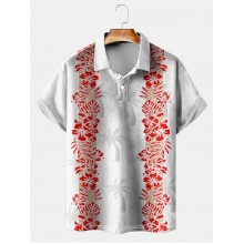 Tropical Hibiscus Coconut Casual Polo Shirt