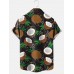 Men's Coconut and a Monstera Leaf Hawaiian Short Sleeve Shirt