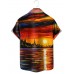 Men's Casual Oil Painting Print Short Sleeve Shirt 81352111M